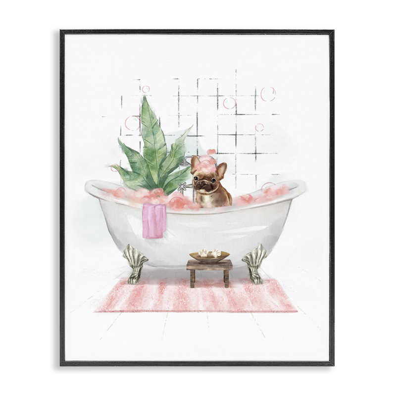  Glam carlin dans la baignoire, estampe numérique par Ziwei Li, H 14 po x l 11 po, Giclée encadrée noir minuit