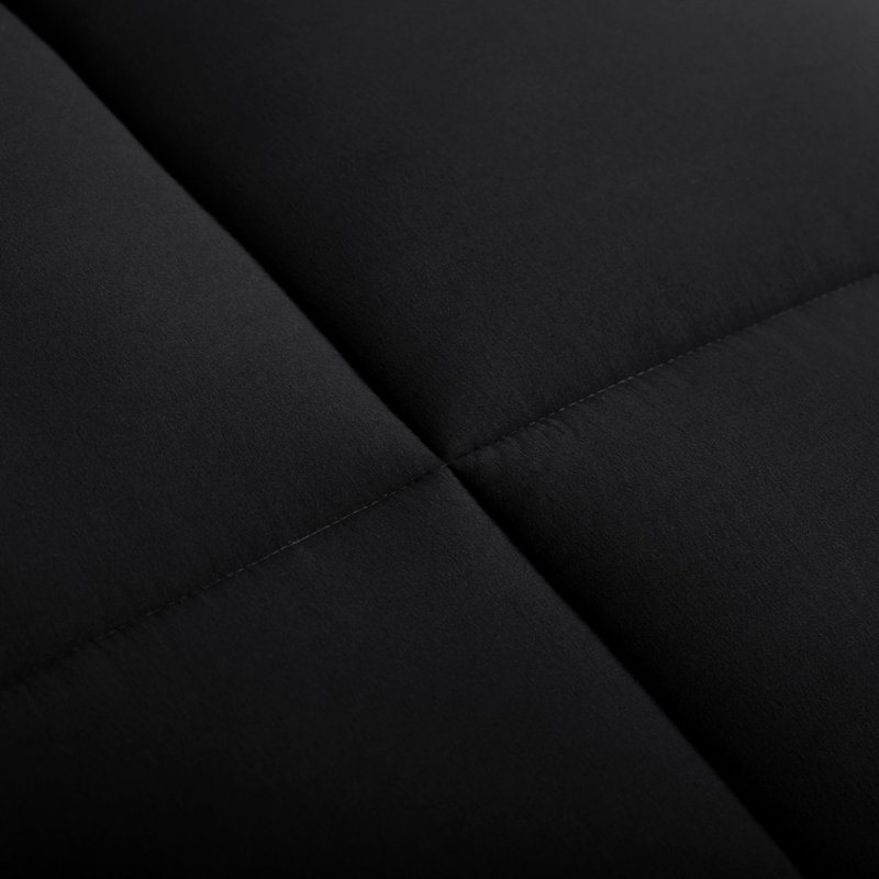 Ensemble d'édredon en microfibre 5/7-pièces , Noir / gris clair, Édredon de grande taille et 6 pièces supplément