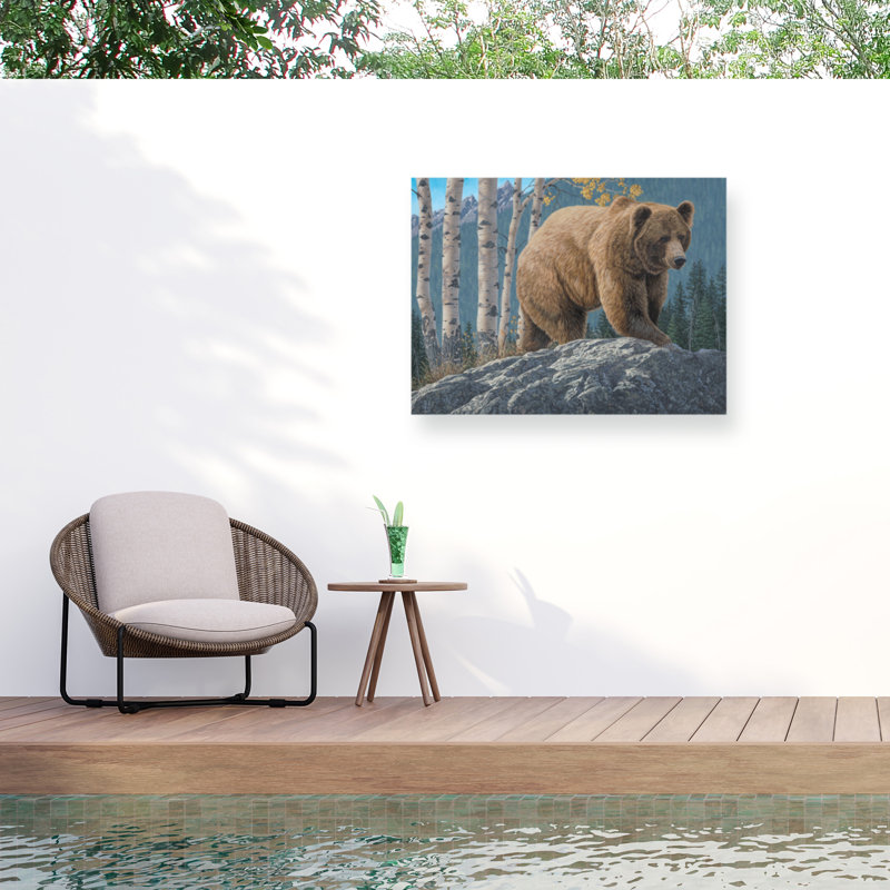 Toile d'extérieur Jeff Hoff Aspen Mountain Grizzly, H 14 po x l 19 po
