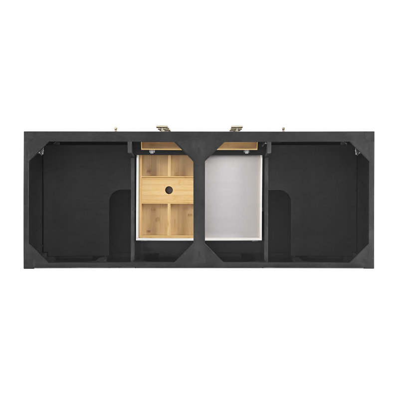 Myrrin 60'' W Double Bathroom Vanity Base, Black