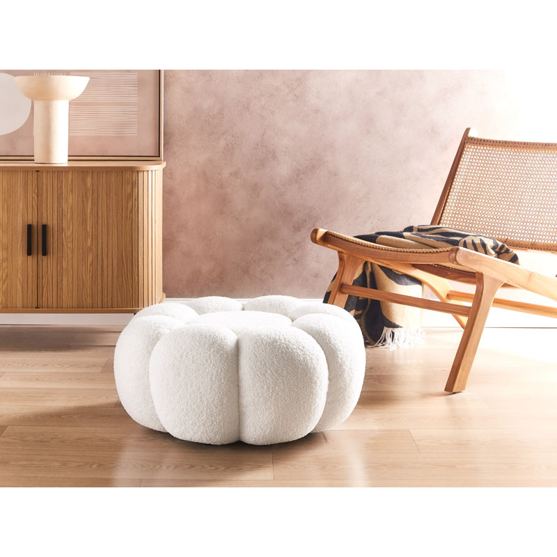 Solis 60cm Wide Round Solid Colour Pouffe Ottoman