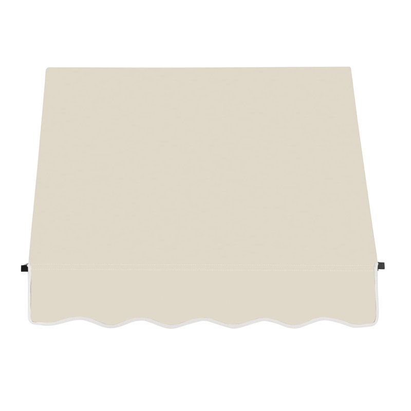 Awntech Santa Fe Acrylic Fabric Fixed Awning with Iron Rope Arms, Linen, 44" H x 52.5" W x 36" D