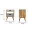 Aliza 45cm W Solid Wood Bedside Table