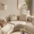 Beige corner arc sofa coffee table combination