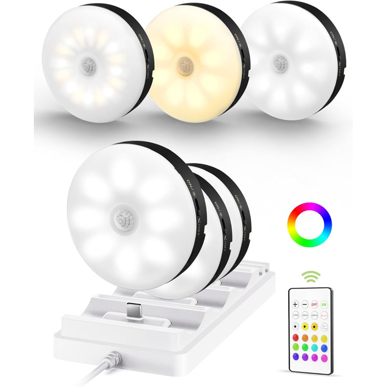 6 Packs Under Cabinet Led Light Wireless Motion Sensor With Remote And Charging Base