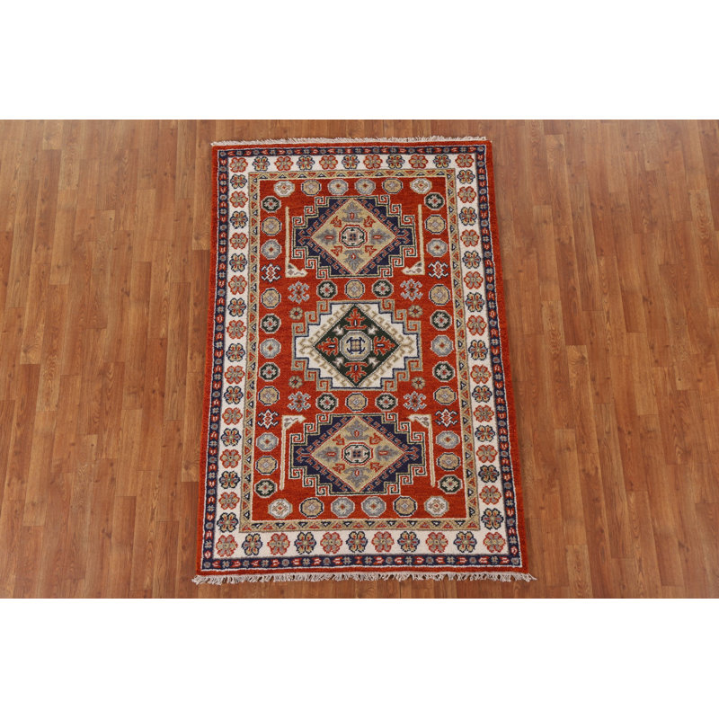One-of-a-Kind 4'0" X 6'1" New Age Wool Area Rug in Orange
