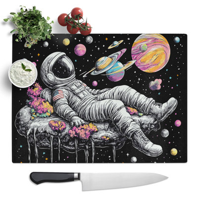 Astronaut Vol.2  Glass Chopping Board