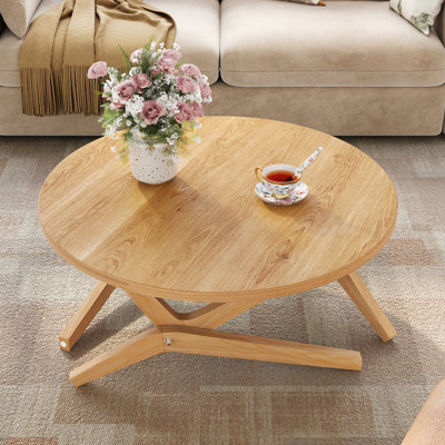Table basse ronde 2-en-1 avec hauteur réglable