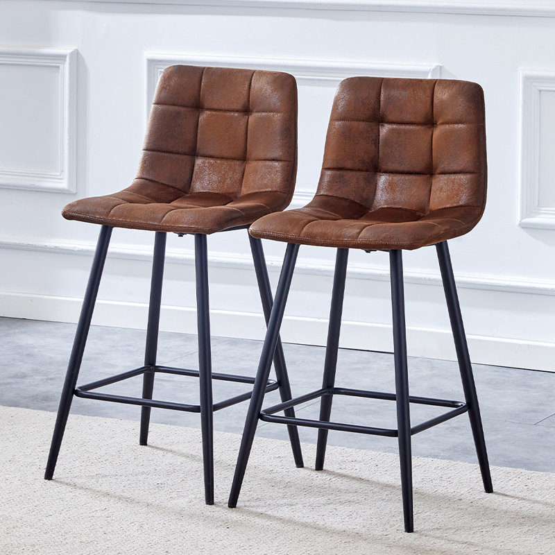 Modern Bar Chair Set, Brown, 2