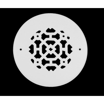 Achtek 4.5" Duct Solid Cast Aluminum Round Grille (6" Round Overall) Powder Coated