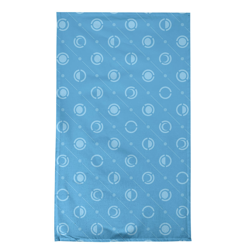 Torchon Moon phases, Bleu glacial, Croisé en coton
