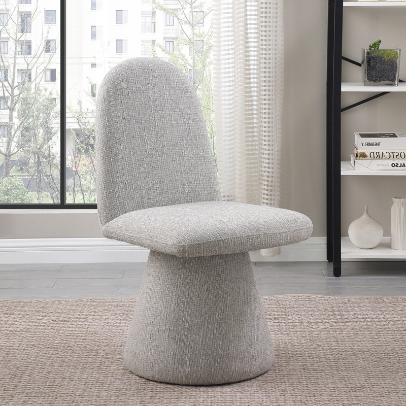 Chaise rembourrée Dunia, Tissu en polyester gris