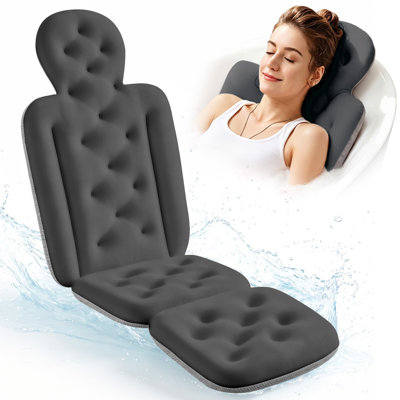 Full Body Bath Pillow for Bathtub, Thick Bathtub Cushion, Luxury Tub Pillow for Bath for Headrest Neck and Back Support Gray 51" x 16"