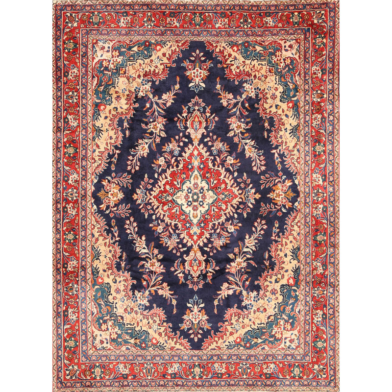 Rouge oriental/bleu/beige adahy Tapis décoratif, Rectangle 6 pi x 9 pi