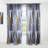 Retro Luxury Waves In Gold And Blue IV - Abstract Mid-Century Modern Blackout Curtain Single Panel-2025730537