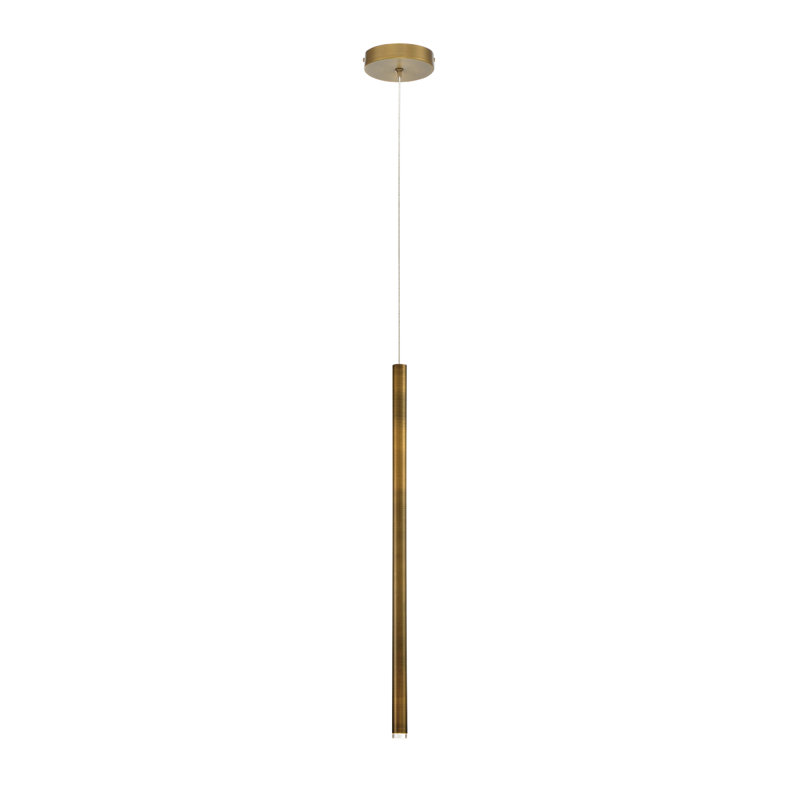 Navada 1 - Light LED Single Pendant, Nickel, Medium ( 24" H x 1" W x 1" D )