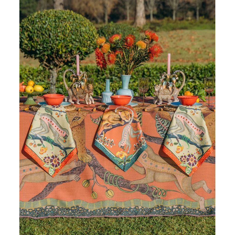 Monkey Tales Napkins, Coral