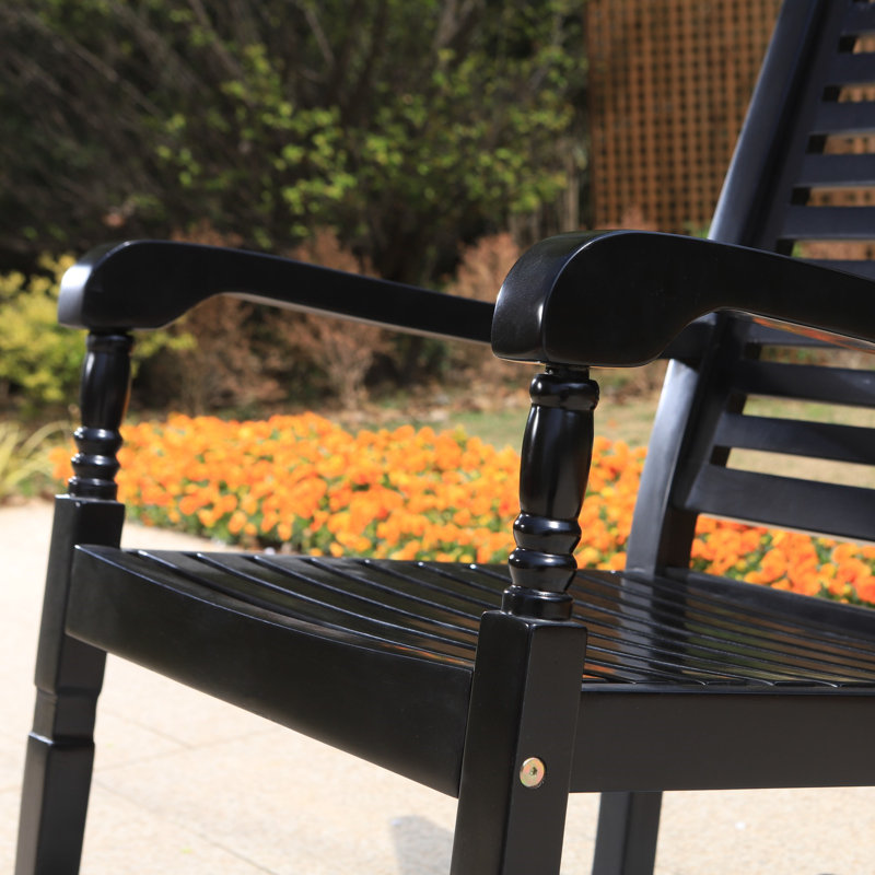 Chaise berçante en bois massif Alekper