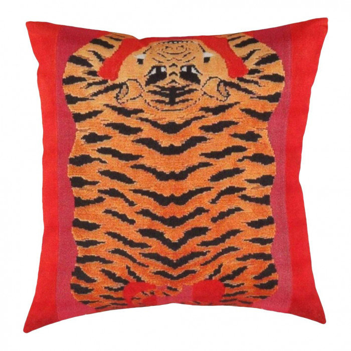 Coussin Pasargad, Rouille / or / noir, H 16 po x l 16 po