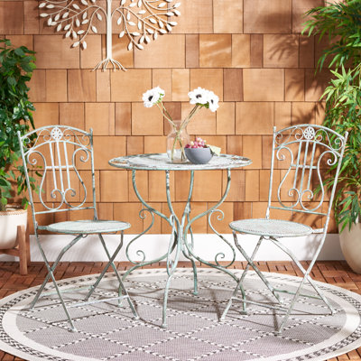 Aisling 2 - Person Metal Patio Dining Set with Round Table