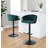 Josie Adjustable Velvet Bar Stools with Rounded T Footrest-28925751