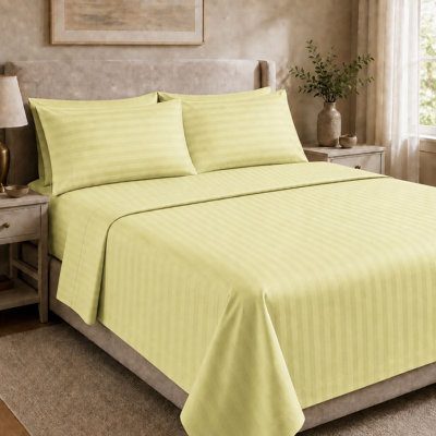Ensemble de literie en coton égyptien à densité de tissage 1500 fils par Five Luxe Collection - Draps en satin de luxe avec ourlet élégant