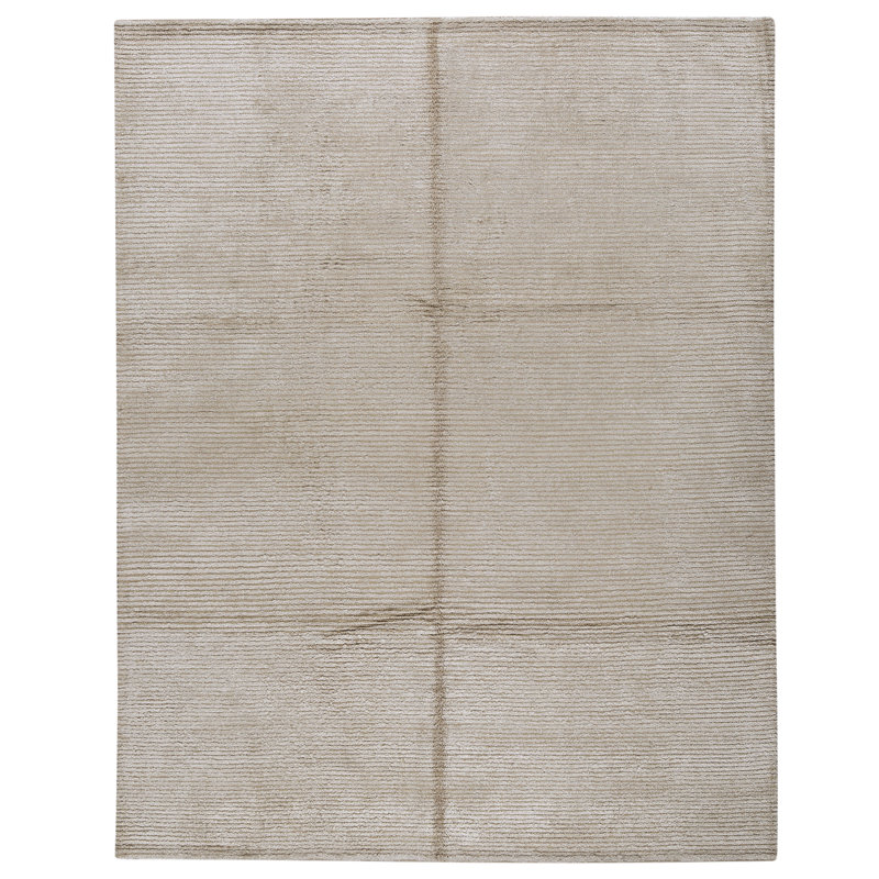 Hand Knotted Area Rug in Beige
