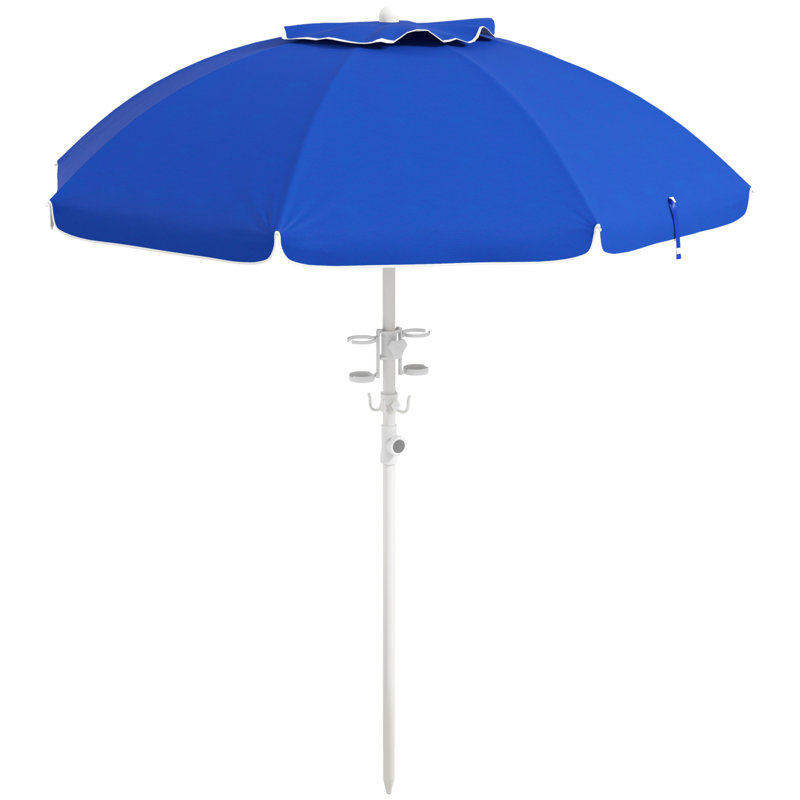 Parasol de plage portatif Outsunny, Bleu