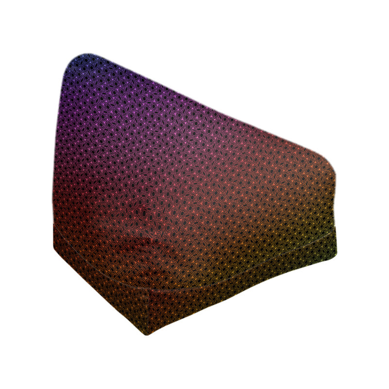 Sac de pois Leffel, H 27 po x l 30 po x P 25 po, Housse de pouf, Brun foncé / mauve / vert