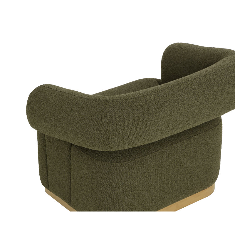 Swivel Lounge Chair, Green Polyester