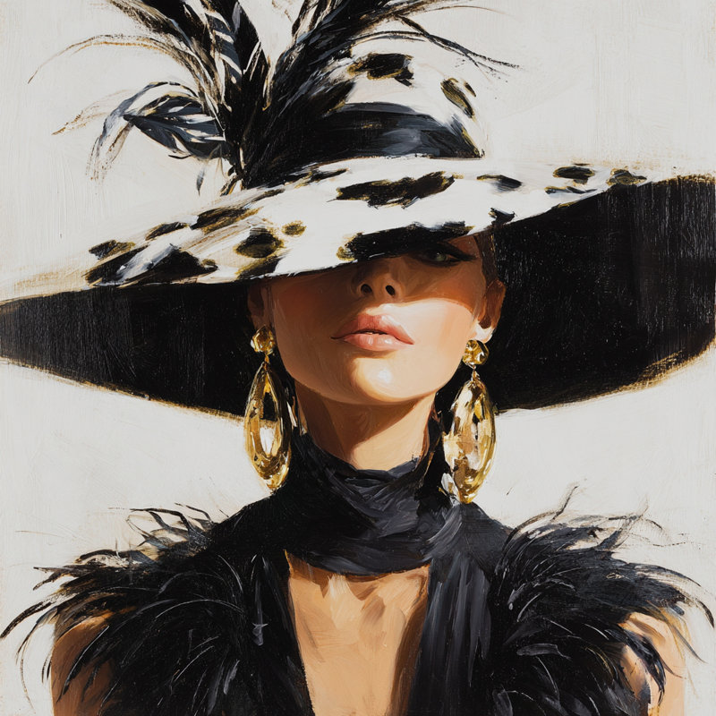 Gilded Brim Wrapped Canvas Wall Art