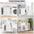 Sideboard Buffet Server Storage Cabinet With 2 Drawers And Glass Doors