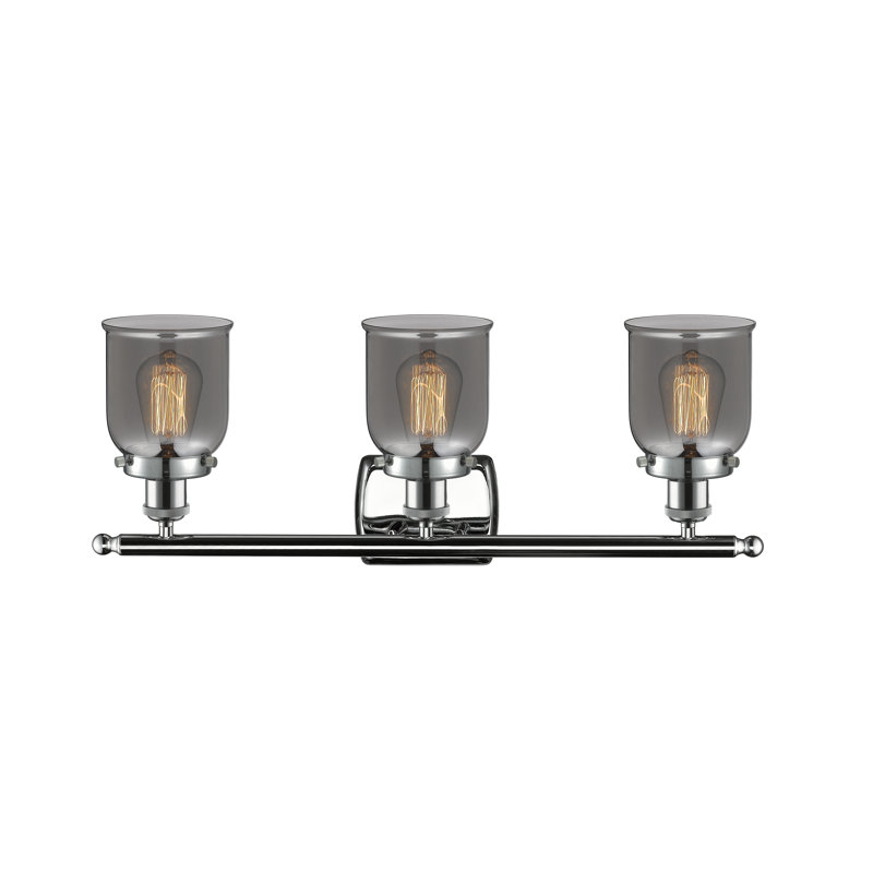 Éclairage pour meuble-lavabo 3 lumières 26 po Ballston Urban Bell, Incandescent, Chrome poli, Fumée