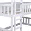 Lit superposé simple en bois d'hévéa simple - Simple au-dessus de simple au-dessus d'un lit simple avec échelles et garde-corps, conception détachable (se divise en 3 lits simples), bois d'hévéa robuste et facile à assembler pour les chambres d'enfants / invités-1556112430