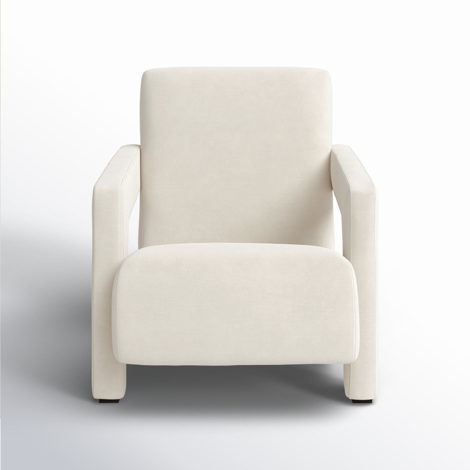 Olsen 27.3" W Velvet Armchair, Ivory Velvet