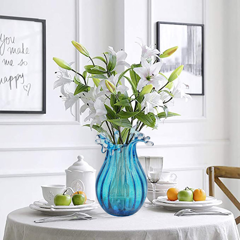 Vase à bulles pour fleurs, art moderne, vases à fleurs décoratifs, Bleu clair