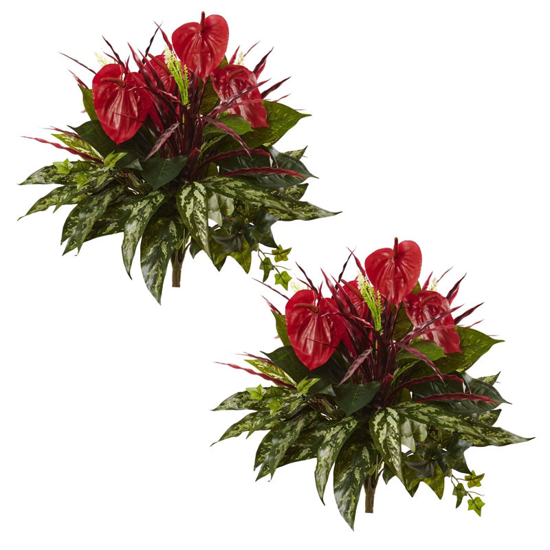 Mélange de plantes en soie Anthurium Bush