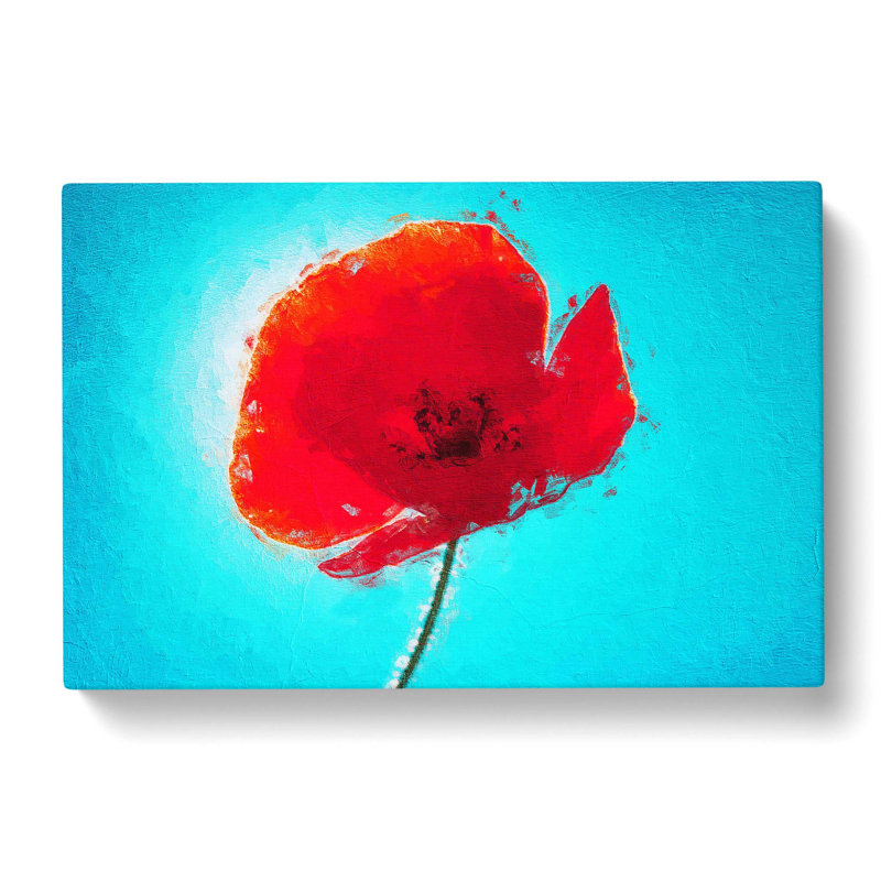 Poppy In Abstract - Wrapped Canvas, 50cm H x 76cm W x 3cm D