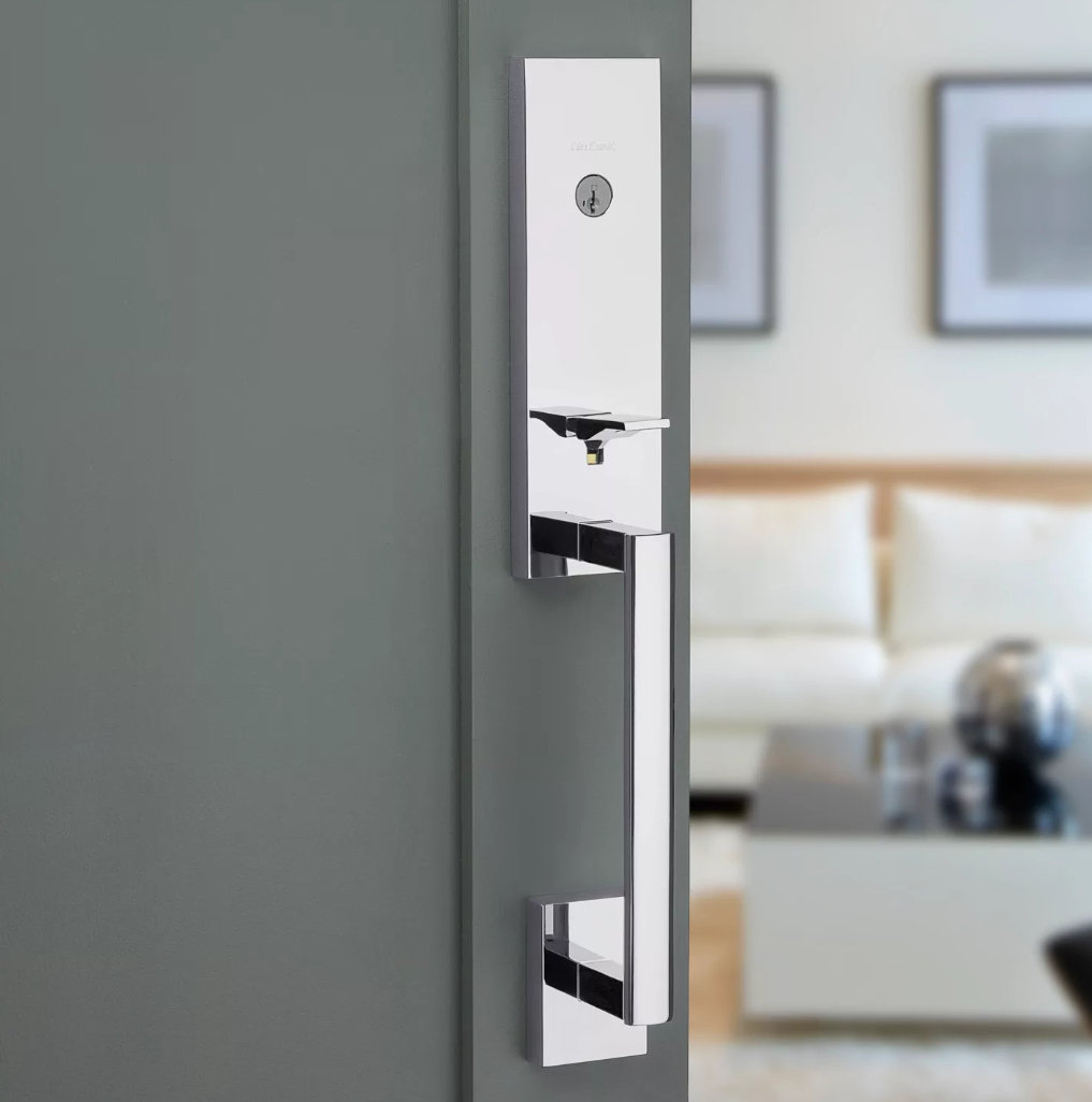 Vancouver Exterior Portion Handleset with Single Cylinder Deadbolt (Interior Portion Sold Separately) Kwikset 