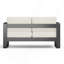 Causeuse, finition noire avec coussin beige
