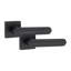 Modern Lima Design Premium Bathroom Door Handles on Square Rose with Dead Bolt, Latch, Ball Hinges and Thumbturn
