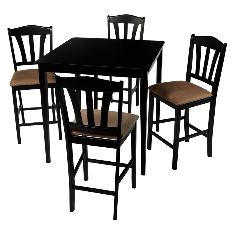 4 - Person Four Leg Dining Set, Black