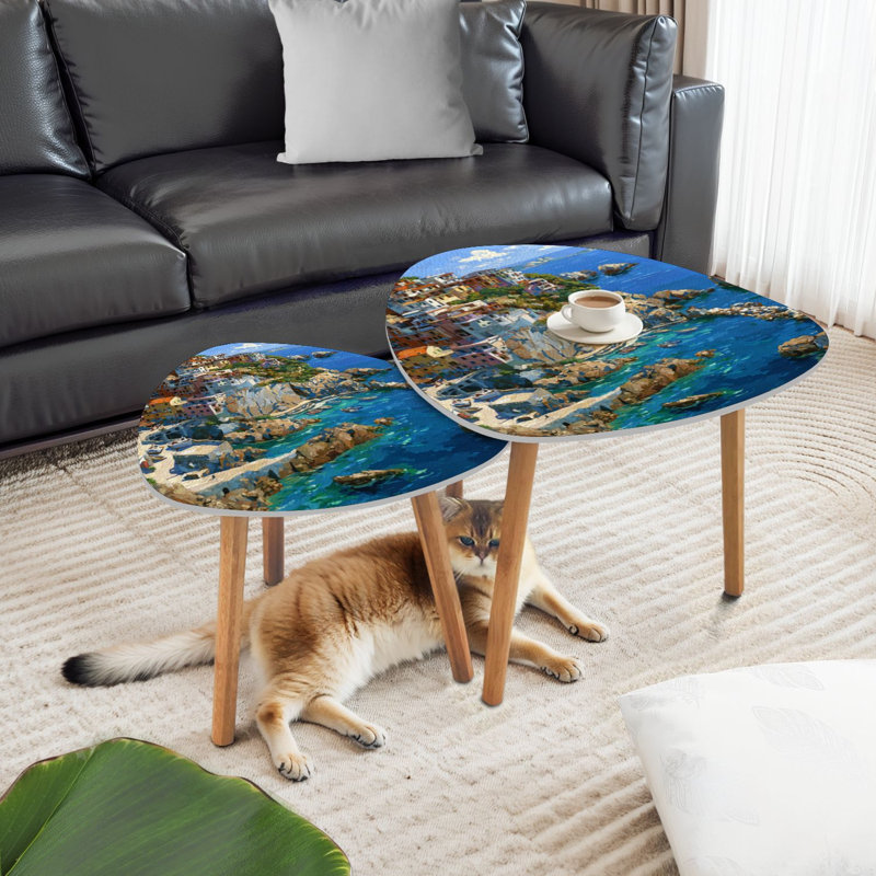 Ensemble de 2 tables basses gigognes Triangle