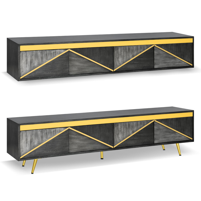 Briscoe 78" Media Console TV Stand for TVs up to 88" with Stainless Steel Electroplating Feet