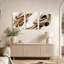 Ensemble de 3 toiles abstraites métalliques bronze et beige-1039053209