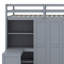 Lit superposé double avec garde-robe, bureau et tablettes-105242223