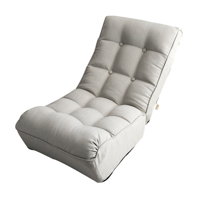 4-Segment Back Adjustable Chair - For Bedroom Comfort Gray Multifunctional Reclining For Watching Tv Metal Frame