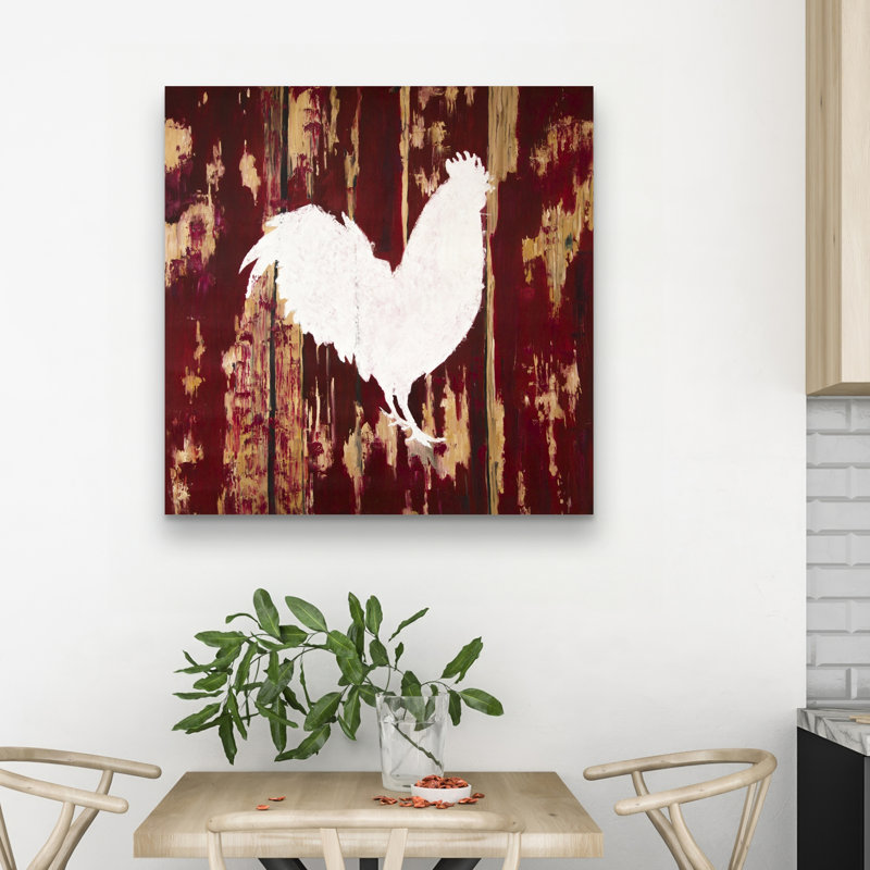 Rooster silhouette - 32"x32" art on canvas