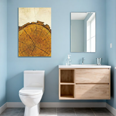 Plantes et fleurs, motif d'anneau d'arbre sur toile