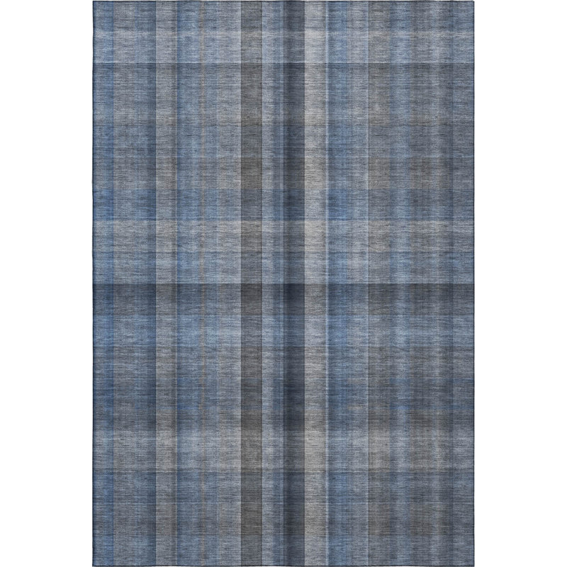 Tapis bleu Cerrito AMF548 lavable à la machine de qualité supérieure, Rectangle 2 pi 6 po x 3 pi 10 po